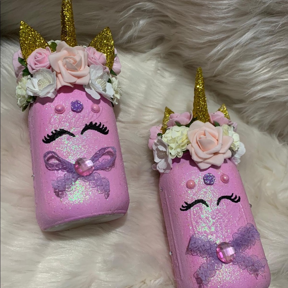 Unicorn mason jars